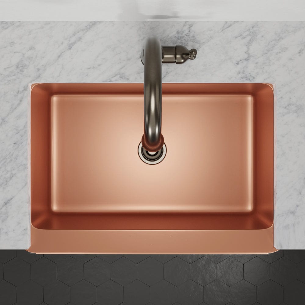 33" Ashland Copper Vine Design Single-Bowl Farmhouse Sink