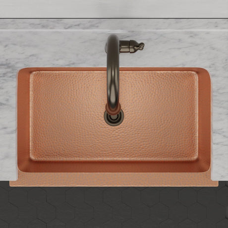 33" Atoka Hammered Copper Single-Bowl Farmhouse Sink