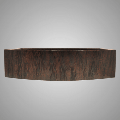 33" Bepen Hammered Copper Single-Bowl Curved Apron Farmhouse Sink