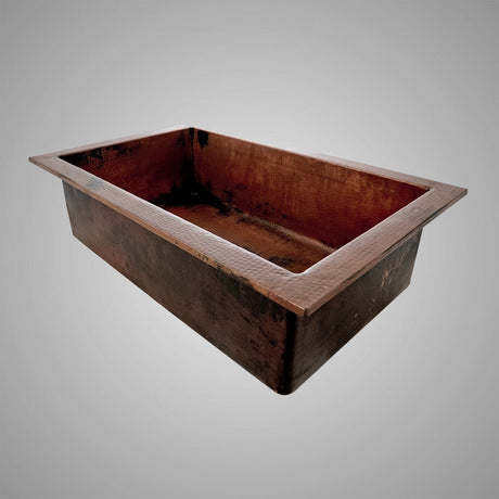 33" Campeche Hammered Copper Single-Bowl Drop-In Kitchen Sink