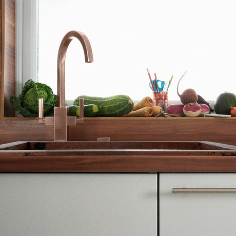 33" Campeche Hammered Copper Single-Bowl Drop-In Kitchen Sink