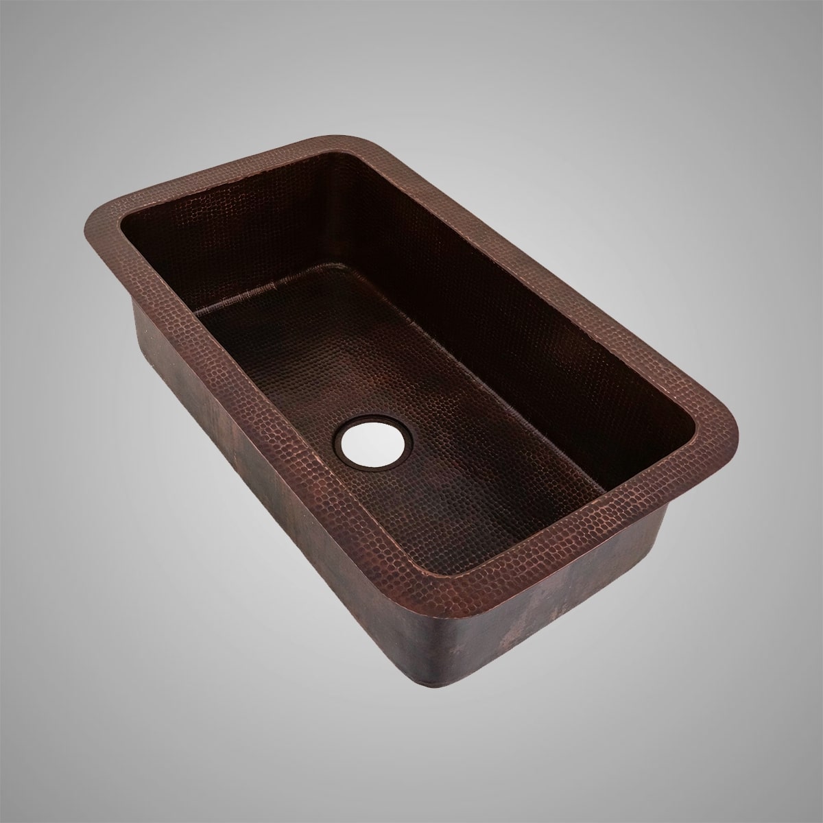 33" Chalco Hammered Copper Single-Bowl Drop-In Kitchen Sink