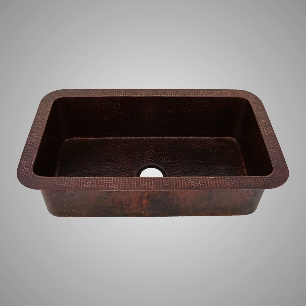 33" Chalco Hammered Copper Single-Bowl Drop-In Kitchen Sink