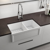 33" Dario Fireclay Double-Bowl Farmhouse Sink