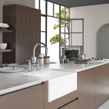 33” Dario Fireclay Single-Bowl Framed Apron Farmhouse Sink - White