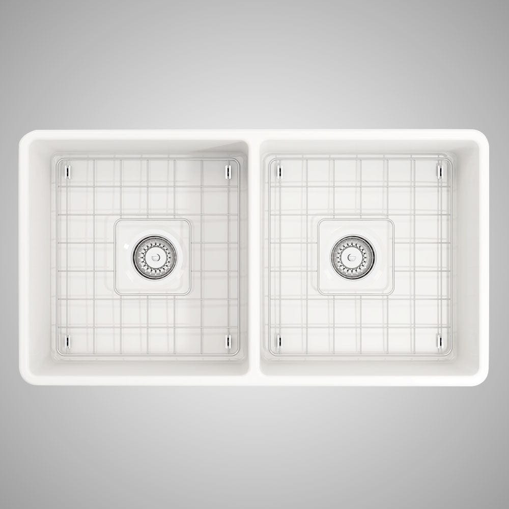 33" Dreason Fireclay Double-Bowl Farmhouse Kitchen Sink