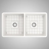 33" Dreason Fireclay Double-Bowl Farmhouse Kitchen Sink