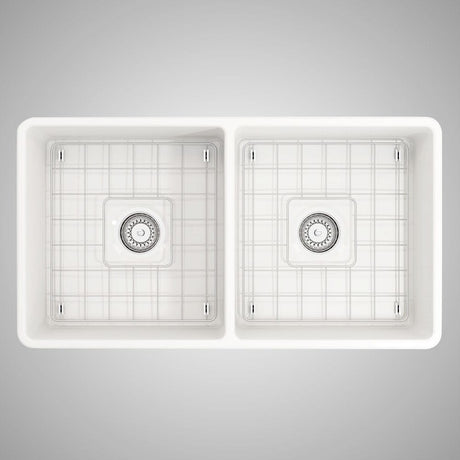 33" Dreason Fireclay Double-Bowl Farmhouse Kitchen Sink