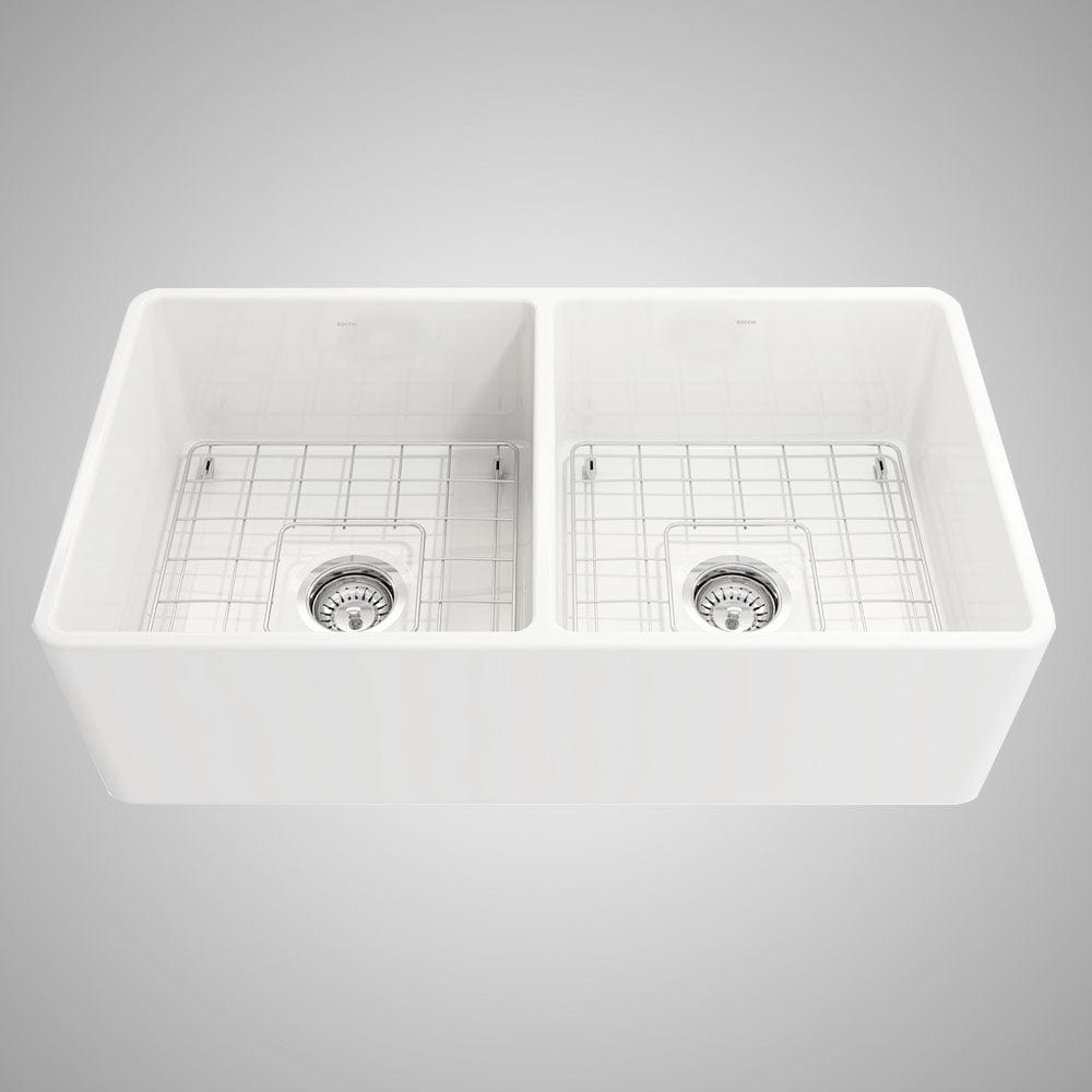 33" Dreason Fireclay Double-Bowl Farmhouse Kitchen Sink
