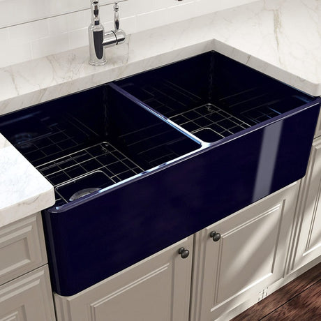 33" Dreason Fireclay Double-Bowl Farmhouse Kitchen Sink