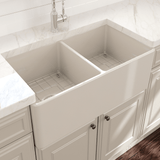33" Dreason Fireclay Double-Bowl Farmhouse Kitchen Sink