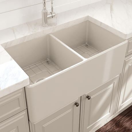 33" Dreason Fireclay Double-Bowl Farmhouse Kitchen Sink