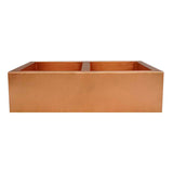33" Ezeran Hammered Copper Double-Bowl Farmhouse Sink