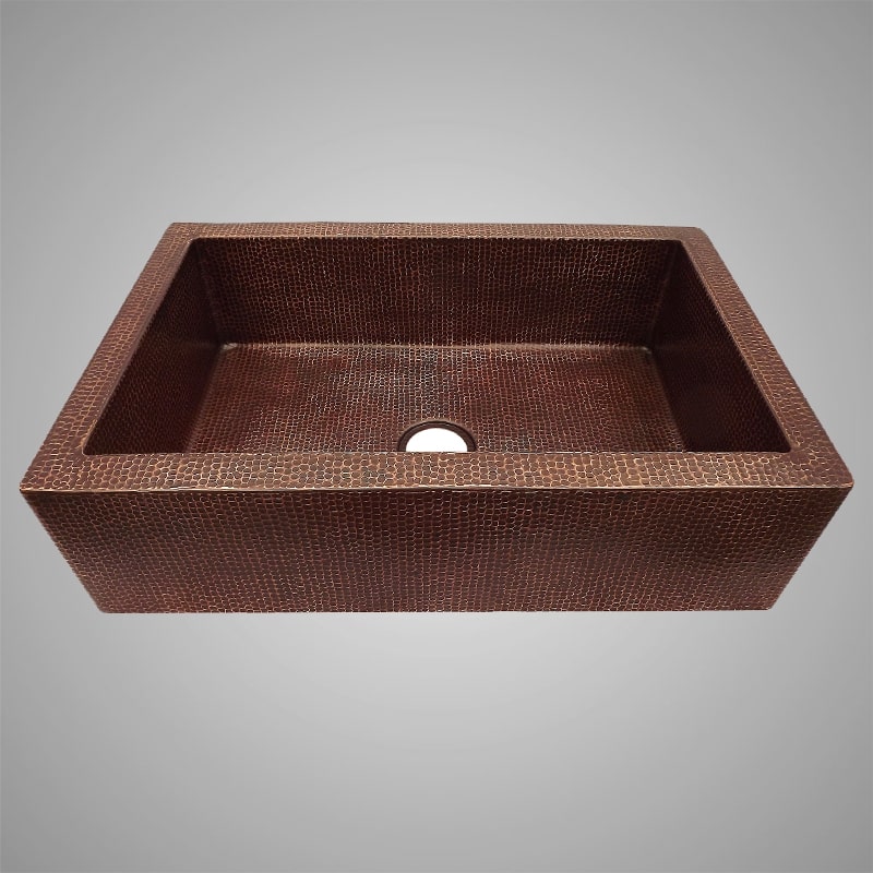 33" Fornengor Hammered Copper Single-Bowl Farmhouse Sink