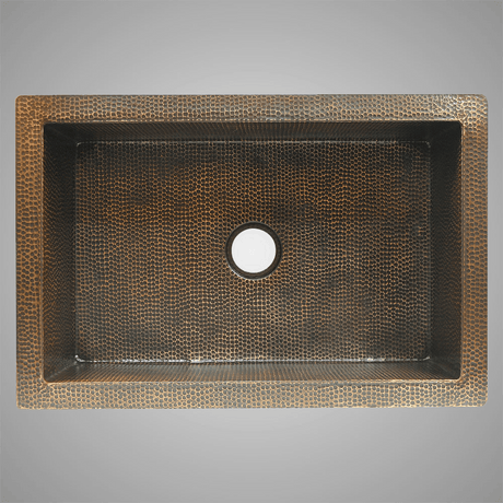 33" Gipperpar Hammered Copper Single-Bowl Farmhouse Sink