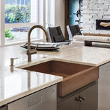 33" Gipperpar Hammered Copper Single-Bowl Farmhouse Sink