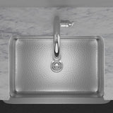 33" Glenmore Stainless Steel Farmhouse Sink - Matte Hammered Steel