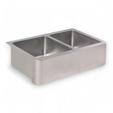 33" Glenway 60/40 Double-Bowl Stainless Steel Farmhouse Sink - Matte Hammered Steel