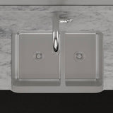 33" Glenway 60/40 Double-Bowl Stainless Steel Farmhouse Sink - Matte Hammered Steel