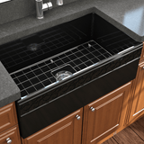 33" Hempter Fireclay Single-Bowl Farmhouse Sink with Decorative Top Lip