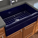 33" Hempter Fireclay Single-Bowl Farmhouse Sink with Decorative Top Lip