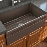 33" Hempter Fireclay Single-Bowl Farmhouse Sink with Decorative Top Lip