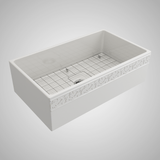 33" Hempter Fireclay Single-Bowl Farmhouse Sink with Decorative Top Lip