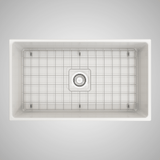 33" Hempter Fireclay Single-Bowl Farmhouse Sink with Decorative Top Lip