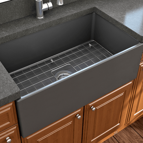 33" Hempter Fireclay Single-Bowl Smooth Apron Farmhouse Sink