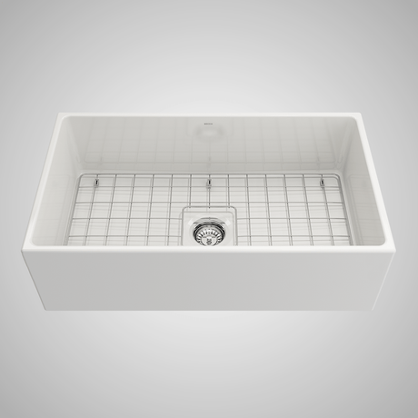 33" Hempter Fireclay Single-Bowl Smooth Apron Farmhouse Sink