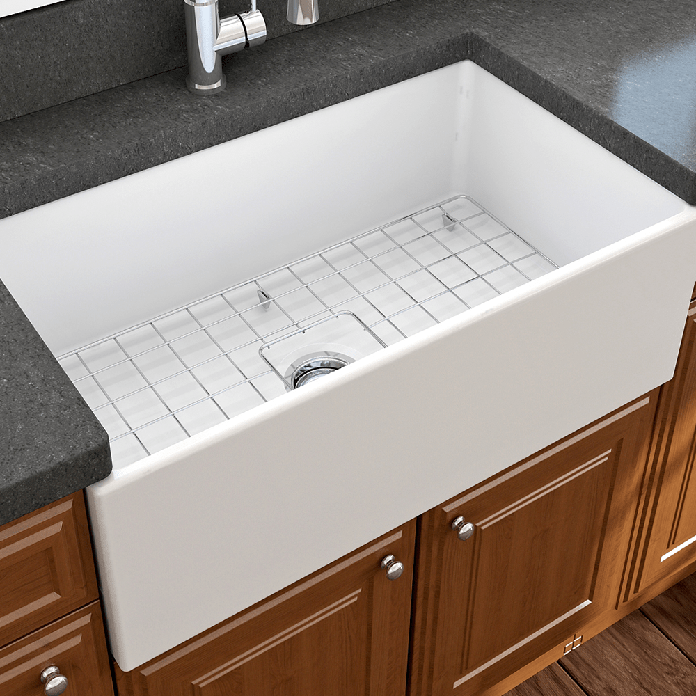 33" Hempter Fireclay Single-Bowl Smooth Apron Farmhouse Sink