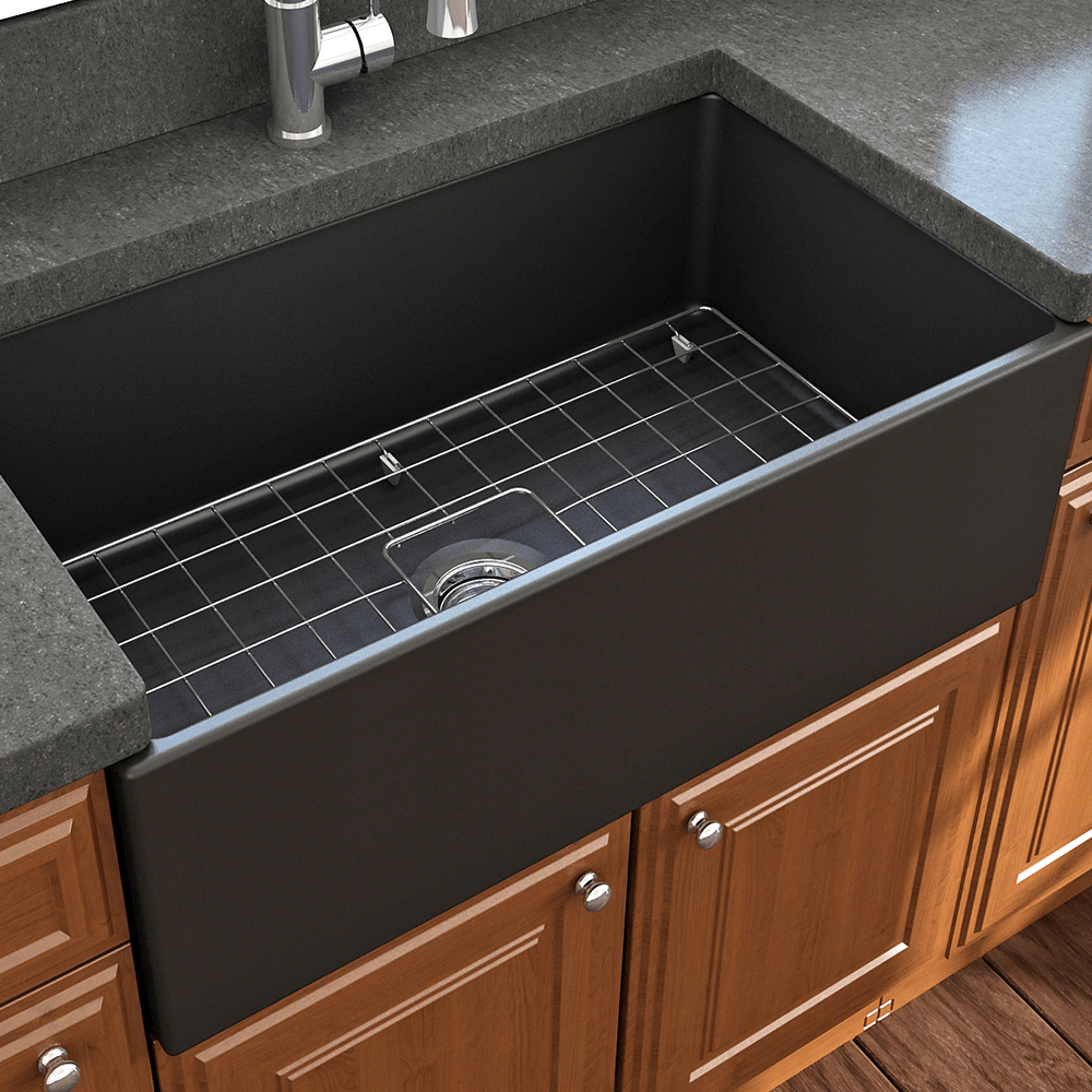 33" Hempter Fireclay Single-Bowl Smooth Apron Farmhouse Sink