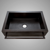 33" Jarzer Hammered Copper Single-Bowl Farmhouse Sink with Towel Bar