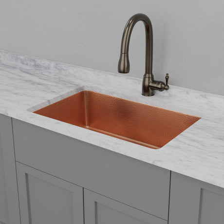 33" Joliet Hammered Copper Single-Bowl Undermount Sink