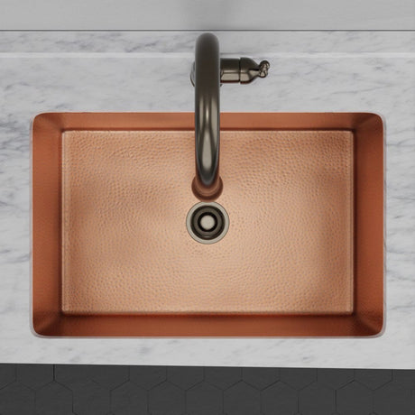 33" Joliet Hammered Copper Single-Bowl Undermount Sink