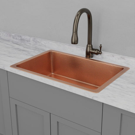 33" Joliet Hammered Copper Single-Bowl Undermount Sink
