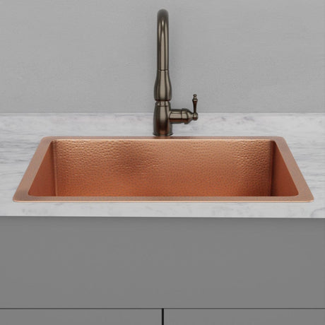 33" Joliet Hammered Copper Single-Bowl Undermount Sink