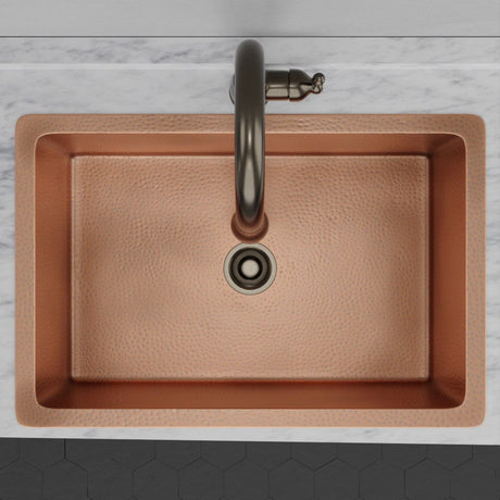 33" Joliet Hammered Copper Single-Bowl Undermount Sink