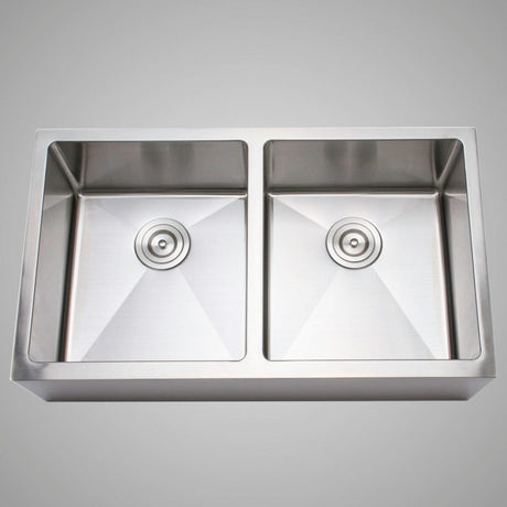 33" Leyden Stainless Steel Double-Bowl Farmhouse Sink