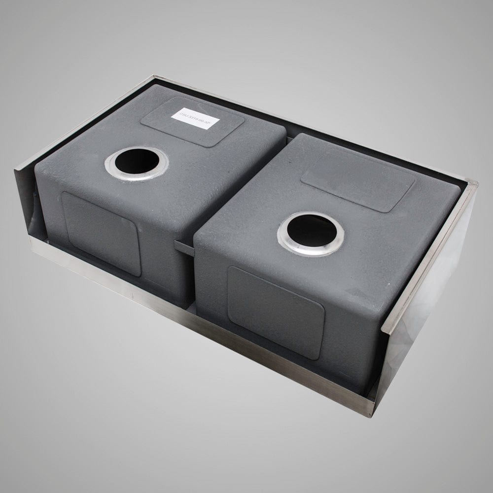 33" Leyden Stainless Steel Double-Bowl Farmhouse Sink