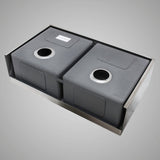 33" Leyden Stainless Steel Double-Bowl Farmhouse Sink