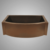 33" Molencon Extra-Wide Hammered Copper Single-Bowl Farmhouse Sink with Rippled Apron