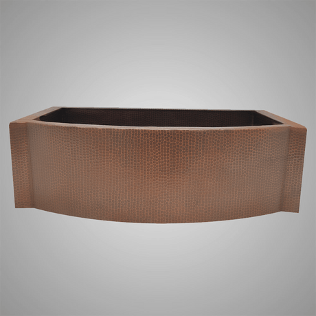 33" Molencon Hammered Copper Single-Bowl Farmhouse Sink with Rippled Apron