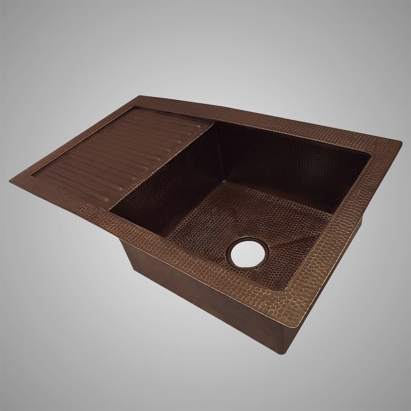 33" Morelia Hammered Copper Single-Bowl Drop-In Kitchen Sink