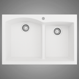 33" Neasa 60/40 Offset Double-Bowl Granite Composite Sink