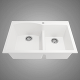 33" Neasa 60/40 Offset Double-Bowl Granite Composite Sink