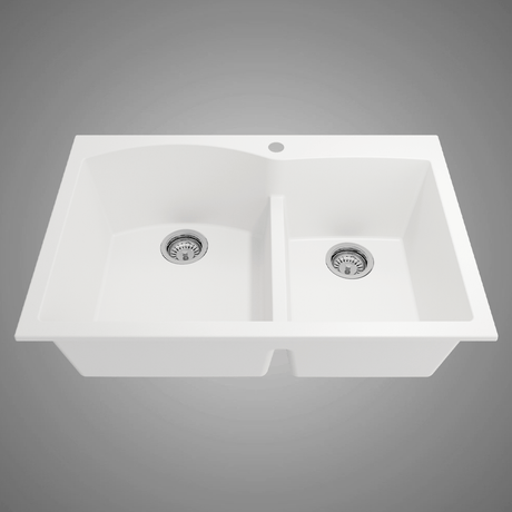 33" Neasa 60/40 Offset Double-Bowl Granite Composite Sink