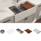 33" Randell Fireclay Single-Bowl Workstation Farmhouse Sink