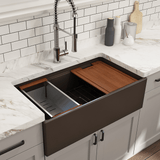 33" Randell Fireclay Single-Bowl Workstation Farmhouse Sink