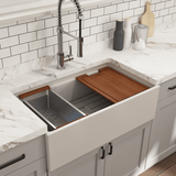 33" Randell Fireclay Single-Bowl Workstation Farmhouse Sink